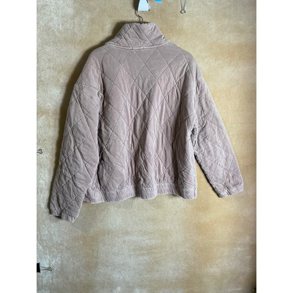 Wild Fable Quilted Jacket Dusty Rose Pink Full Zip Stand Collar Oversized XXL - Picture 4 of 7